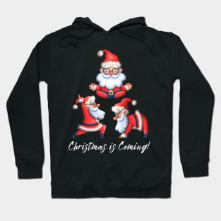 Yoga Santa Christmas Is Coming Hoodie